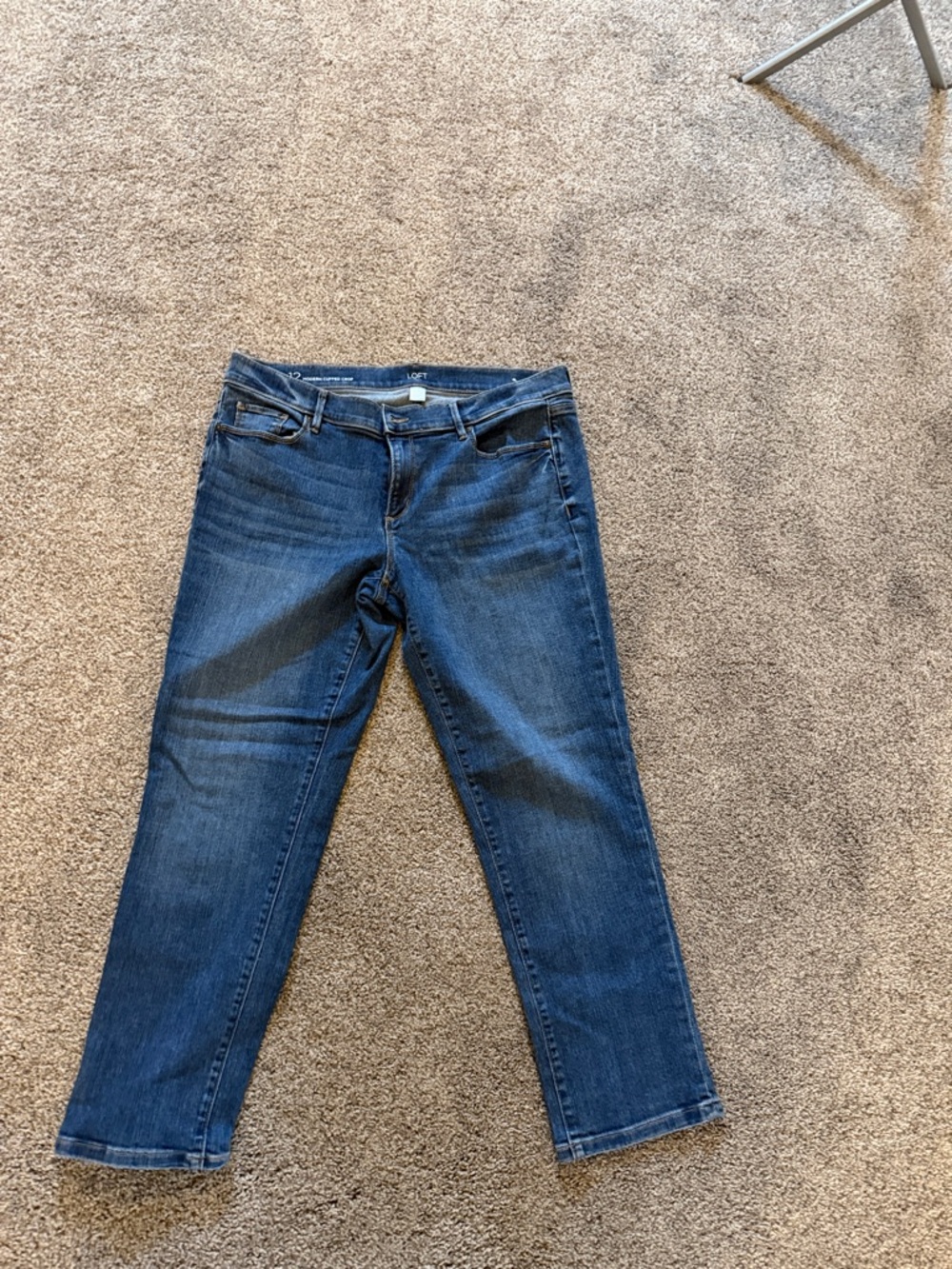 LOFT Women's Medium/Dark Blue Straight Leg Jeans
